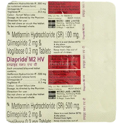 diapride m2 hv tablet 15's